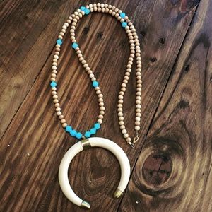 Double Horn Boho Necklace