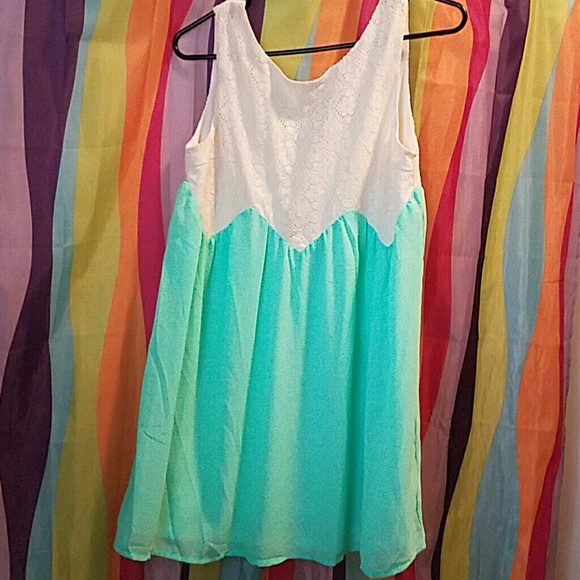 Crochet top mint dress
