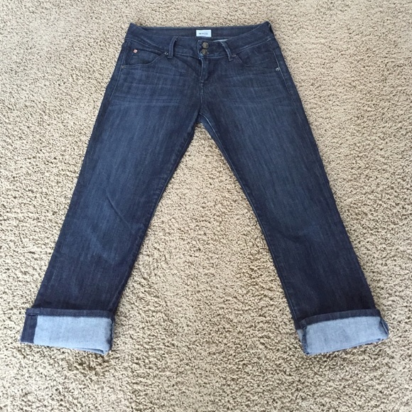 Hudson Crop Jeans. Dark Blue color