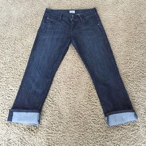 Hudson Crop Jeans. Dark Blue color