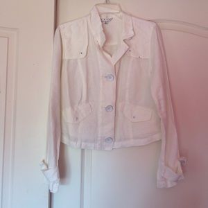 White linen Jean jacket