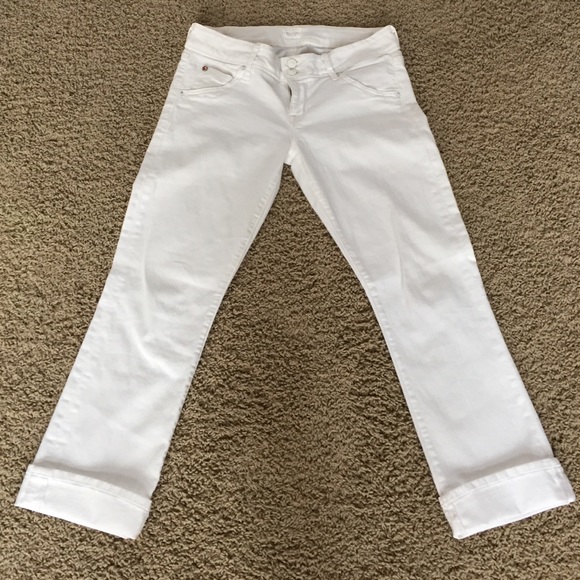 Hudson White Crop Pants