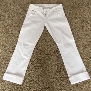 Hudson White Crop Pants