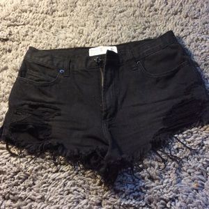 High waisted Abercrombie Black Jean Shorts