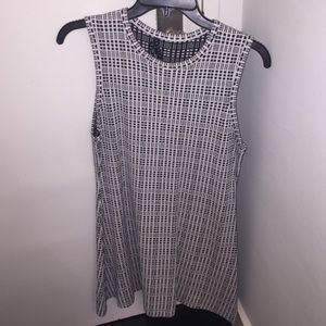 Theory back and white sleeveless dress