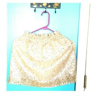 Gold sequined skirt