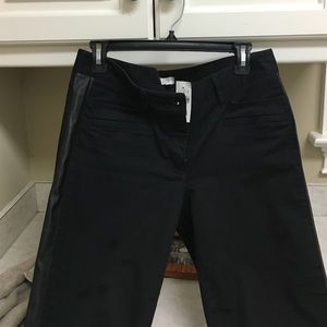 NWT Loft Black jeans with Faux leather.