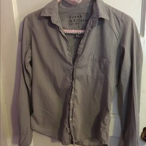 Grey button up woman's dress shirt