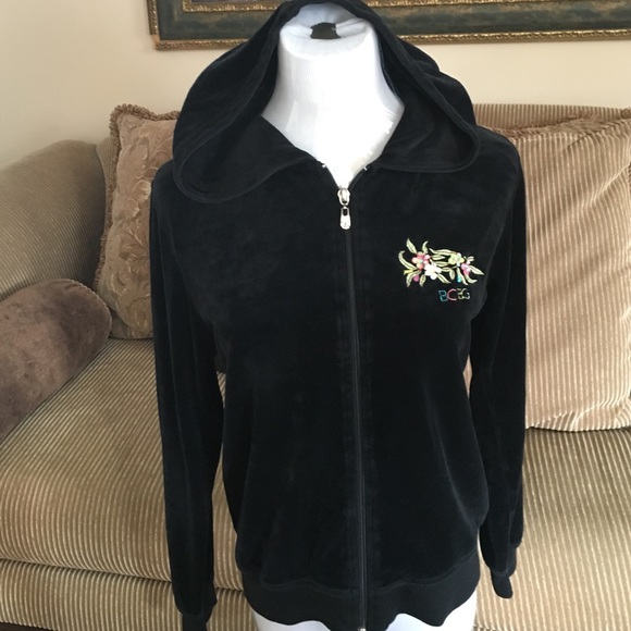 BCBG hooded light velvet jacket, M-L