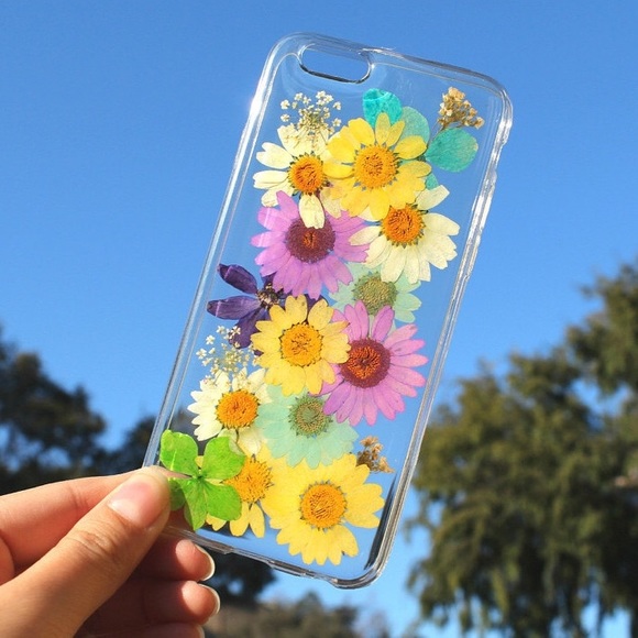 Pressed dried flowers dust resistant bumper case