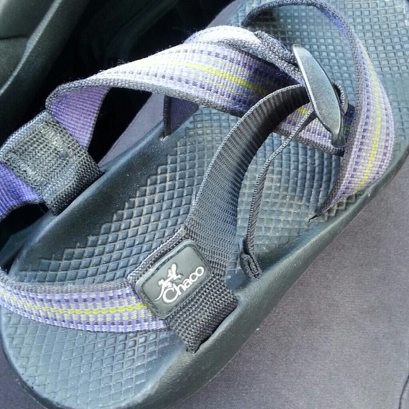 Purple and green chacos! Women's 9, Men's 7