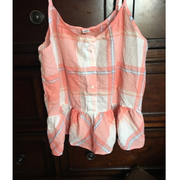 Plaid tank top with peplum