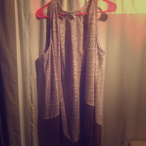 Crochet fringe Vest