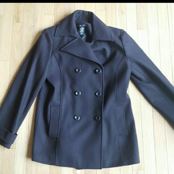 Chocolate Brown Pea Coat. Size 6