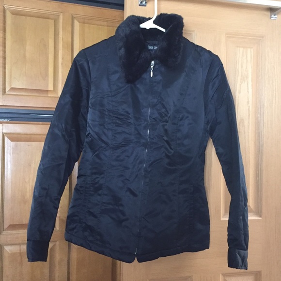 French Connection Winter Coat + Faux Fur Collar S