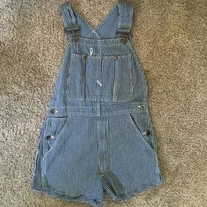 Vertical stripe overalls