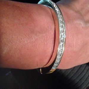 Bangle bracelet with CZs. Not