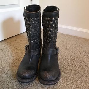 Black Studded Frye Boots