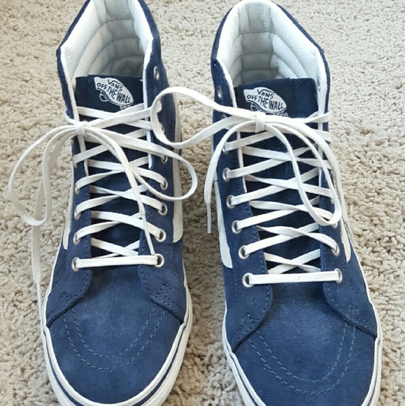 Blue Suede Van Sk8 High Top Sneakers