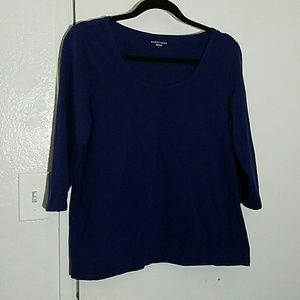 Eileen Fisher Organic Cotton 3/4 sleeve top size L