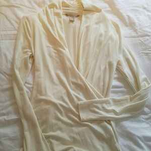 Long sleeve Banana Republic deep V cross top