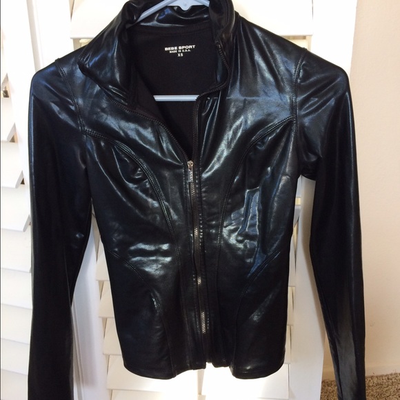 PRICE DROP Bebe sport vinyl-like jacket so XS