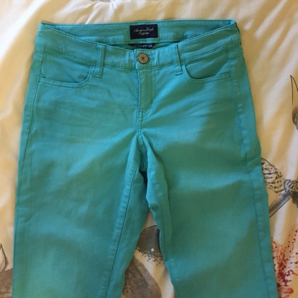 Teal colored capris. Never worn.