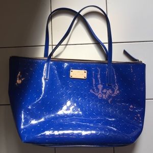 Kate Spade Patent Blue Cammelia Tote