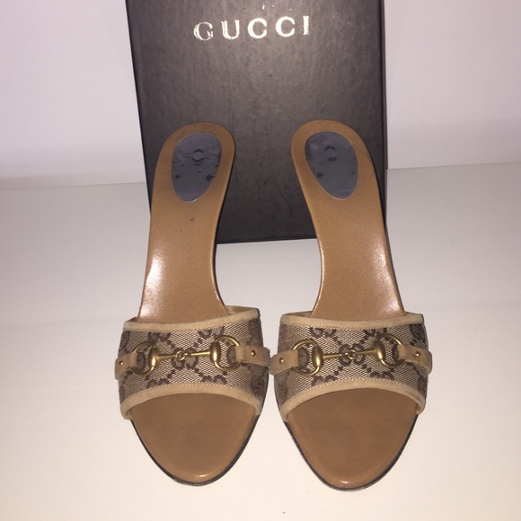 Gucci Beige Ebony/Camel heel