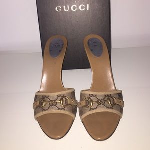 Gucci Beige Ebony/Camel heel