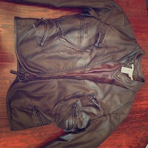 Brown leather jacket (size M but meant for S)