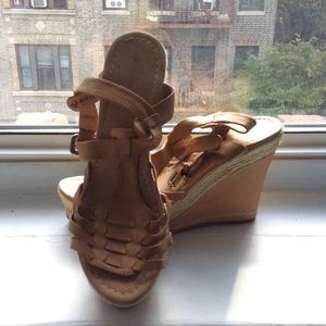 Tan wedge sandals