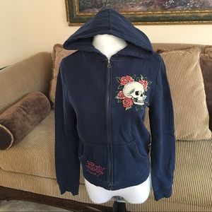 Blue hooded jacket, S-M