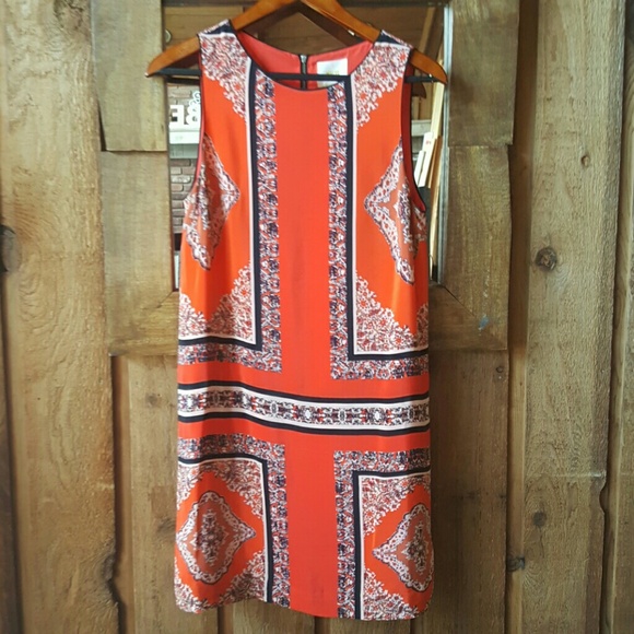 Silk orange Anthropologie Dress
