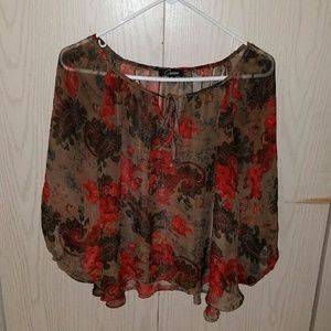 Sheer Floral Blouse
