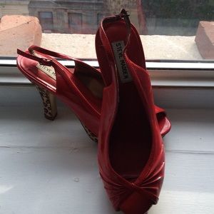 Peep toe, ankle strapped heels