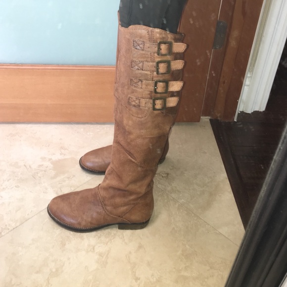 Steve Madden Brown Leather Boots Size 6