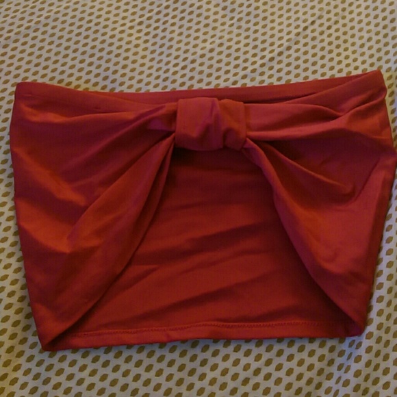 Red bow crop top