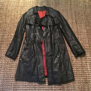 Vintage leather trench coat