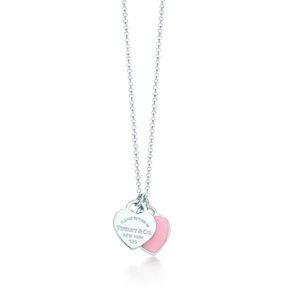 Tiffany & Co. Double Heart Tag Pendant Necklace