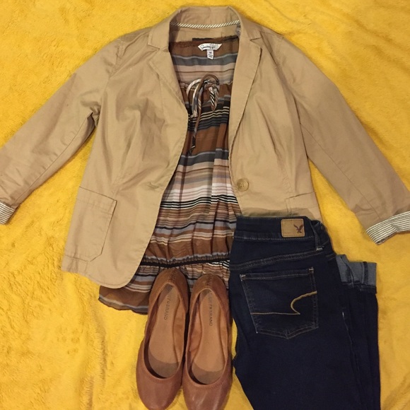 Speechless Tops - Brown stripe blouse