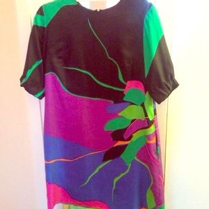 Zara Woman's Abstract Silky Dress (Size M)