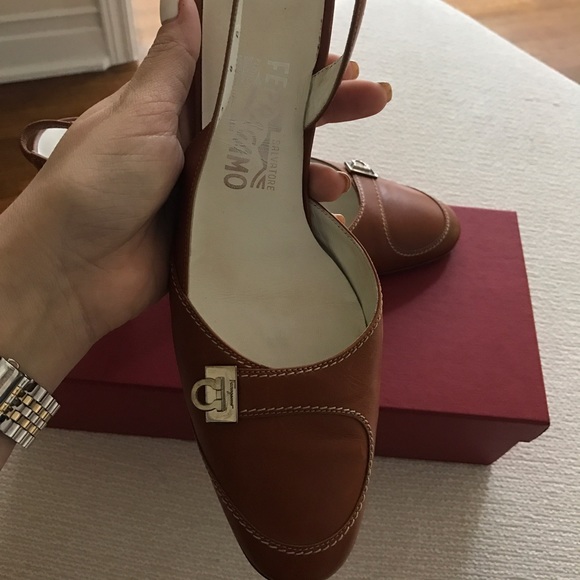 Ferragamo sling back heels