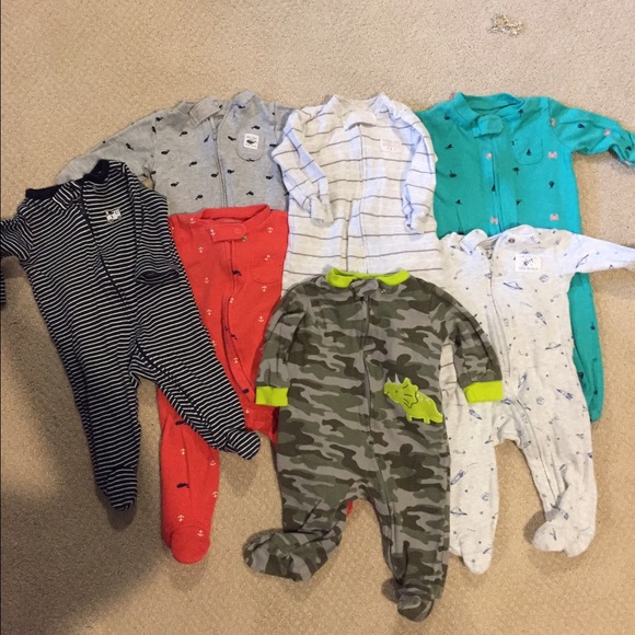 Bundle of Boys Footed Onsies 6 months