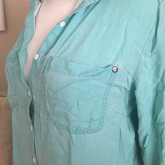 Teal button down shirt - Picture 3 of 3