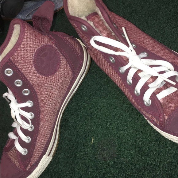 Brand new high top fleece lined converse