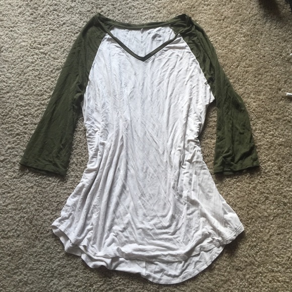 Olive Green Raglan Tunic Top
