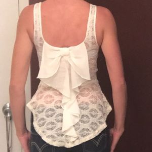 Lace cream tank