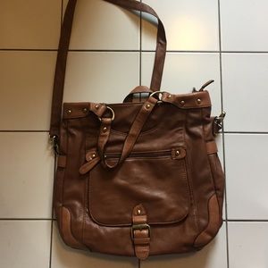 ALDO Brown Leather Shoulder Messenger Crossbody