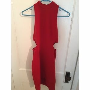 Red cut out dress